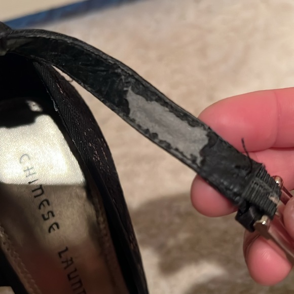 Sexy Chinese Laundry pink/black satin lined with a black lace overlay stilettos! - Picture 12 of 13